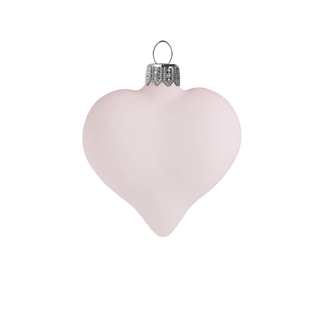 Glass heart pastel pink