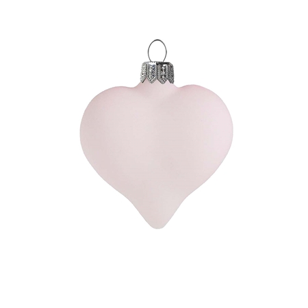 Glass heart pastel pink