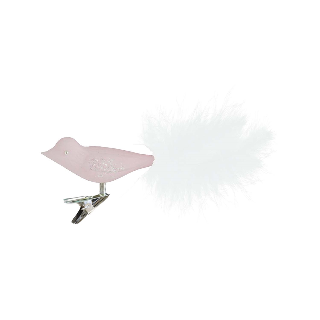 Glass bird pastel pink