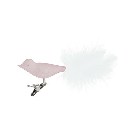 Glass bird pastel pink