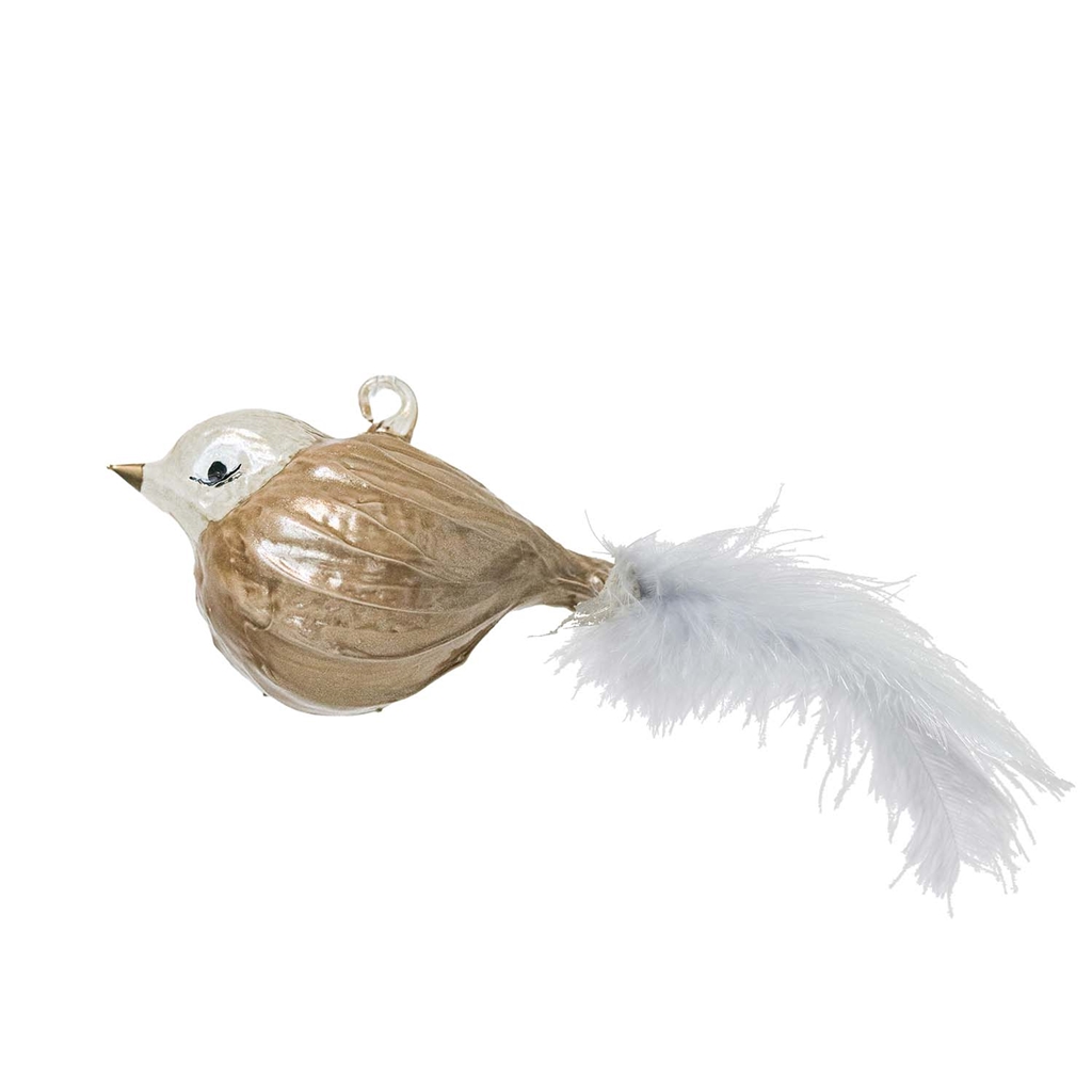 Gold chubby bird ornament