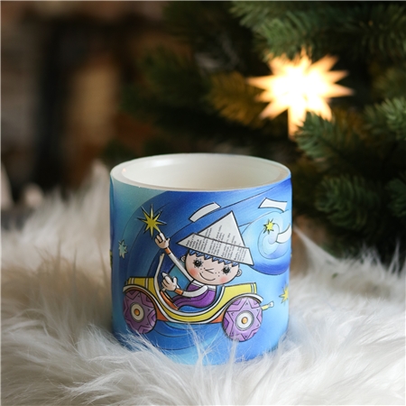 Lantern with LED candle - Evening star in a car