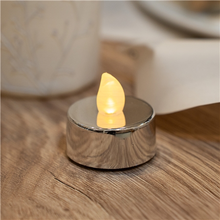 LED tea light silver