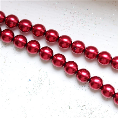 Red glass pearl chain