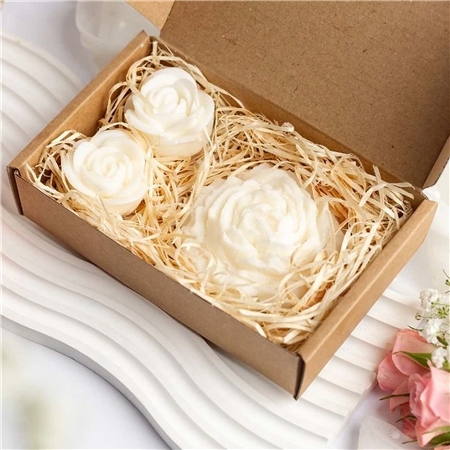 Gift set of flower candles Macocha - orange and ginger