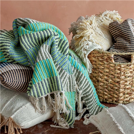 Recycled cotton bedspread blue