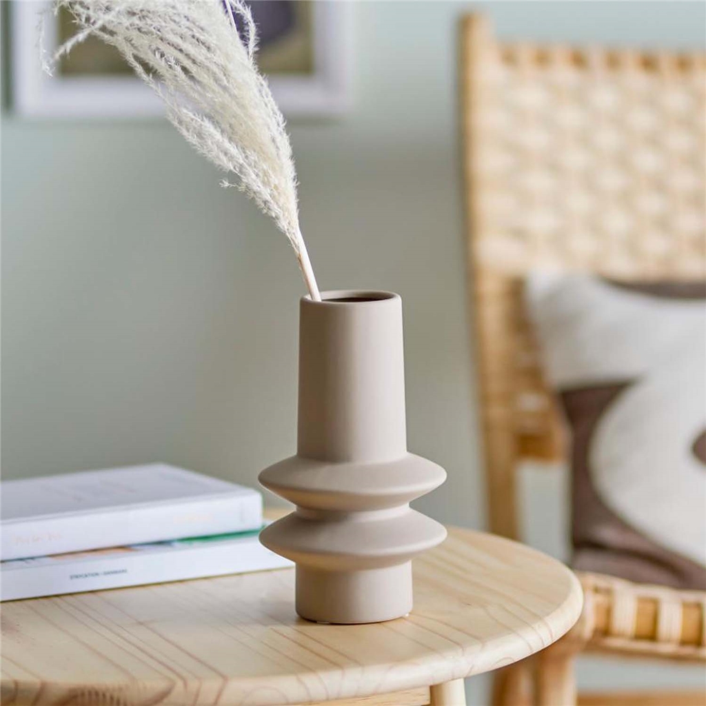Stoneware vase Isold beige