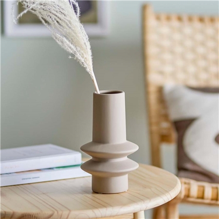 Stoneware vase Isold beige