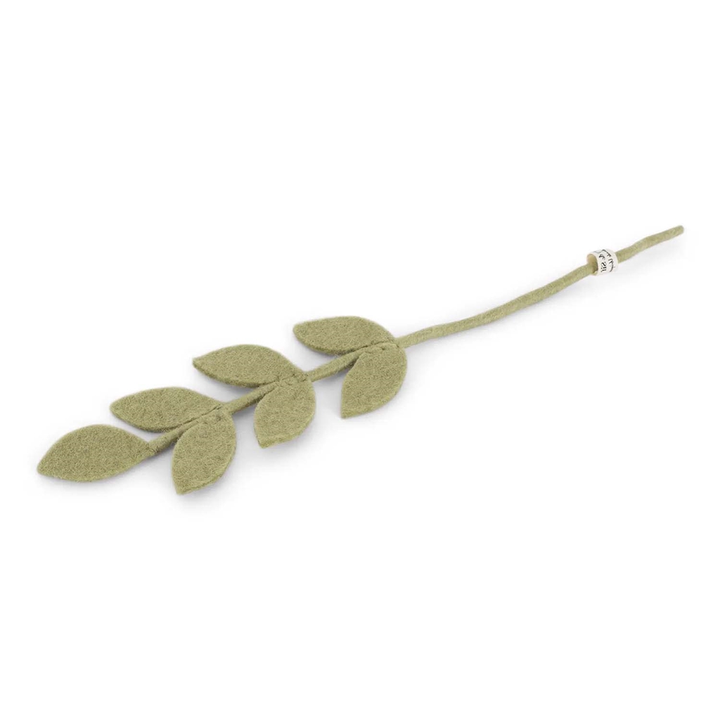 Felt branch with leaves green