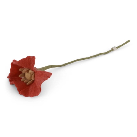 Felt flower poppy red