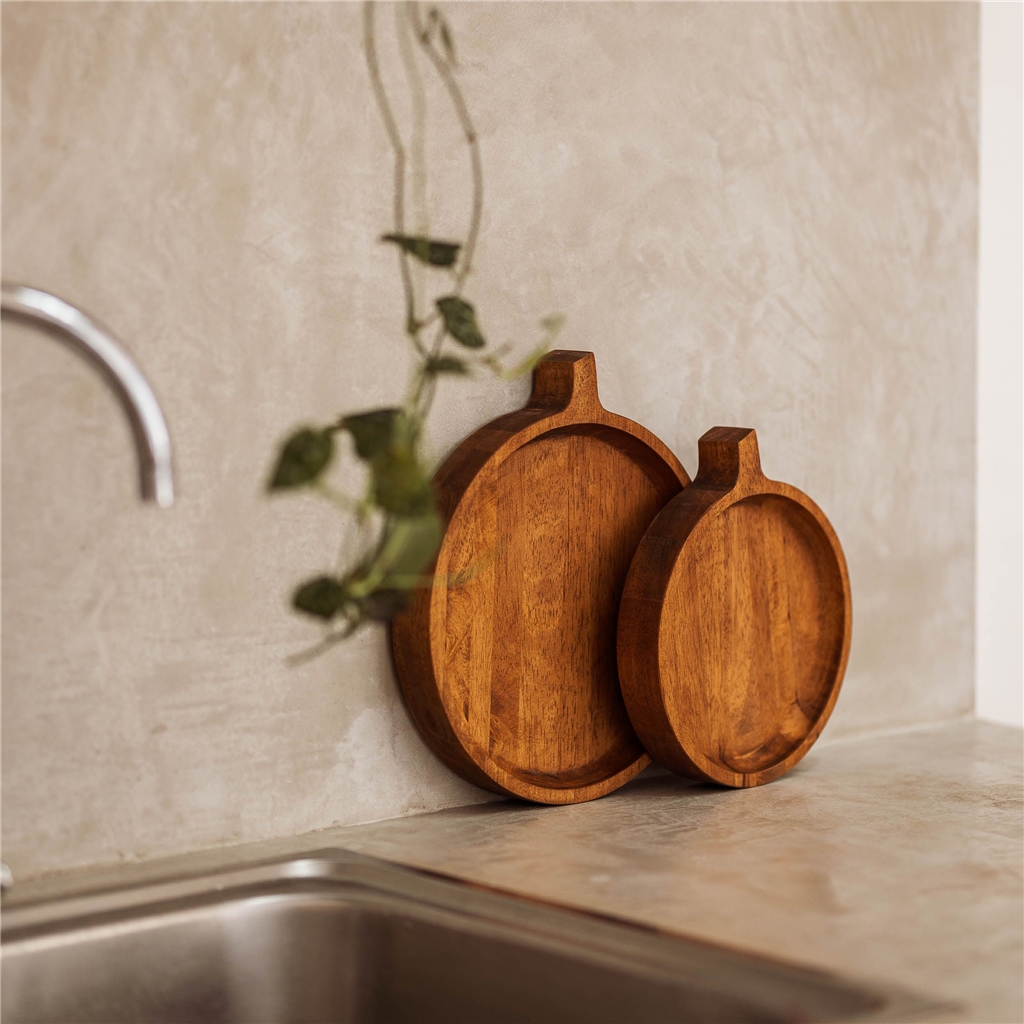 Wooden serving bowl