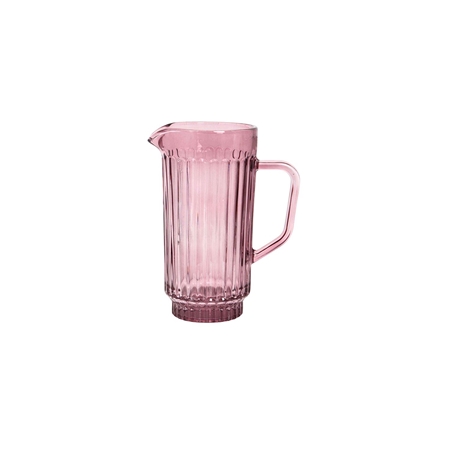 Glass water carafe in pink