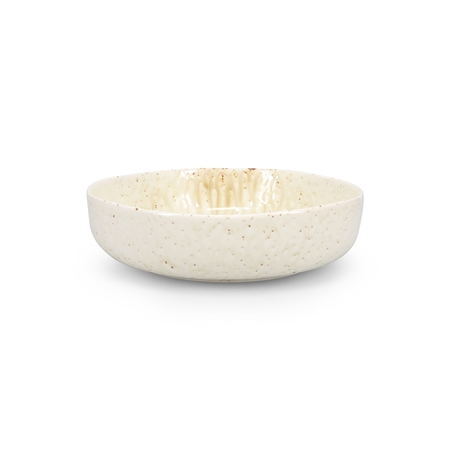 Structured salad bowl with fine glaze