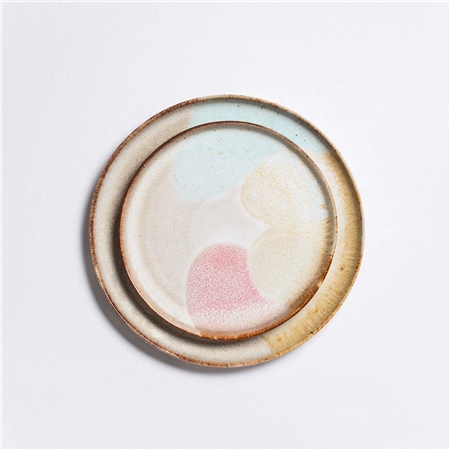 Plate with coloured pastel glaze 22cm