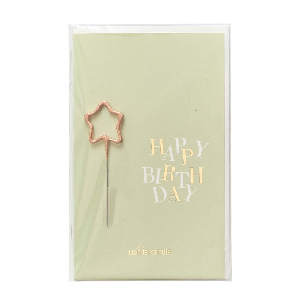 Wish with sparkler in the shape of a star - Happy birthday