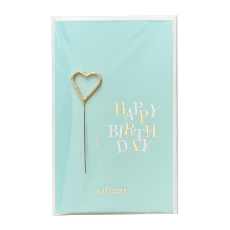 Greeting card with heart shaped sparkler - Happy birthday