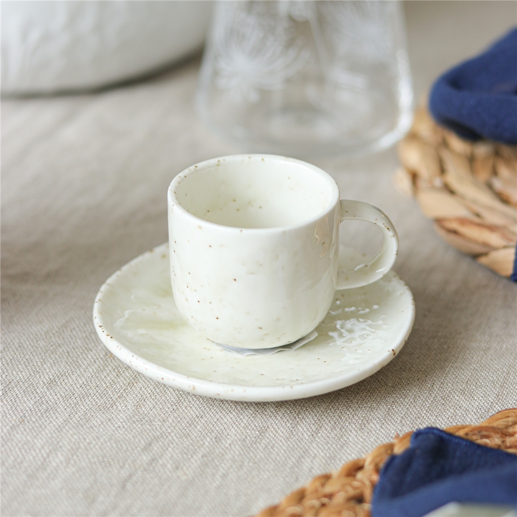 Structured mocha cup with fine glaze 90ml