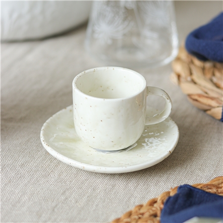 Structured mocha cup with fine glaze 90ml