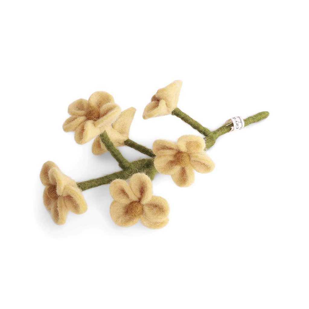 Felt flower forget-me-not light yellow