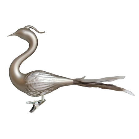Glass swan taupe with chocholka