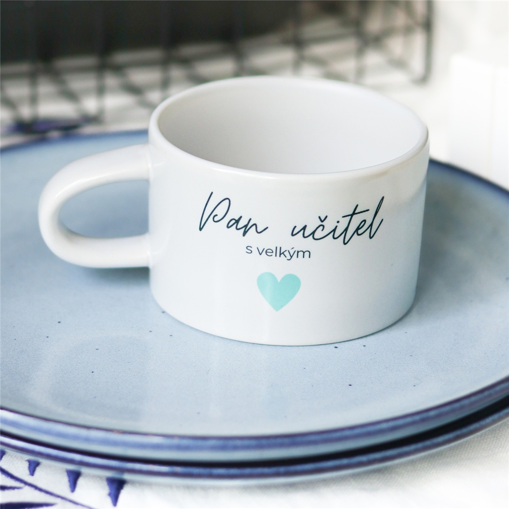 Ceramic mug with "Mr. Teacher with a big heart"