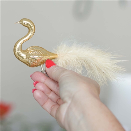 Swan shiny gold with sprinkles
