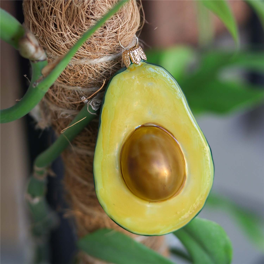 Avocado glass ornament