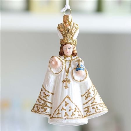 The Little Jesus of Prague in a white robe