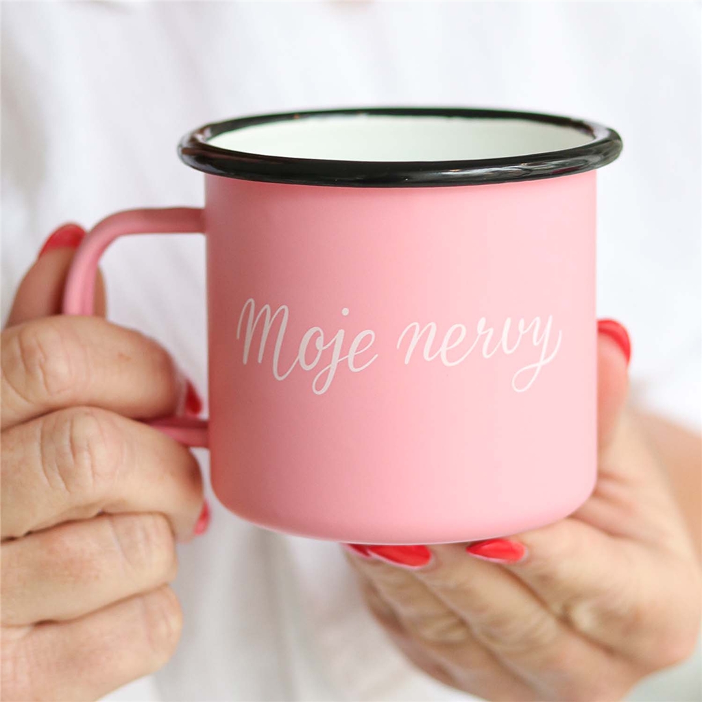 My Nerves – Pink Metal Mug, 300 ml