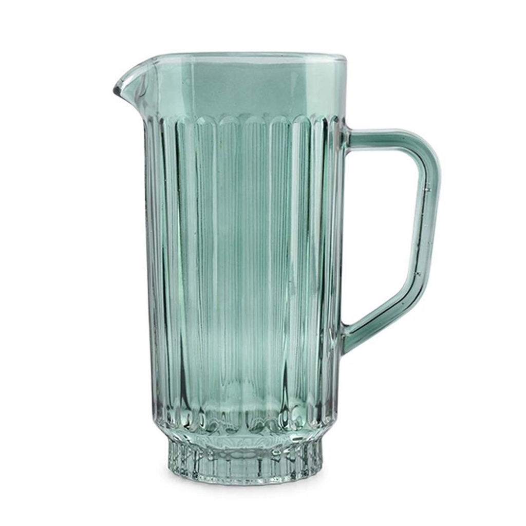 Glass water carafe in green