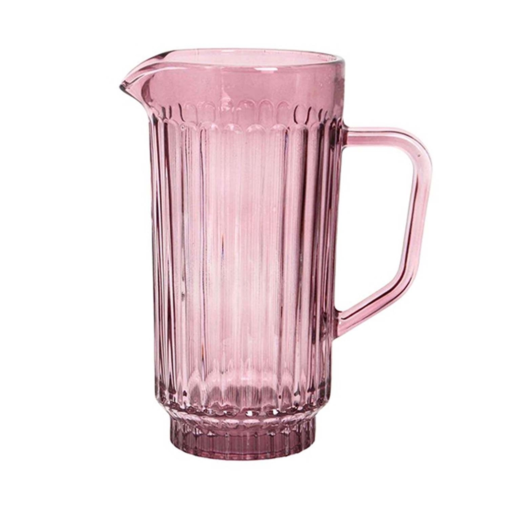 Glass water carafe in pink