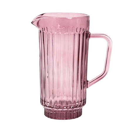Glass water carafe in pink