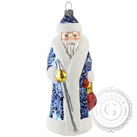 Santa with crutch Christmas ornament