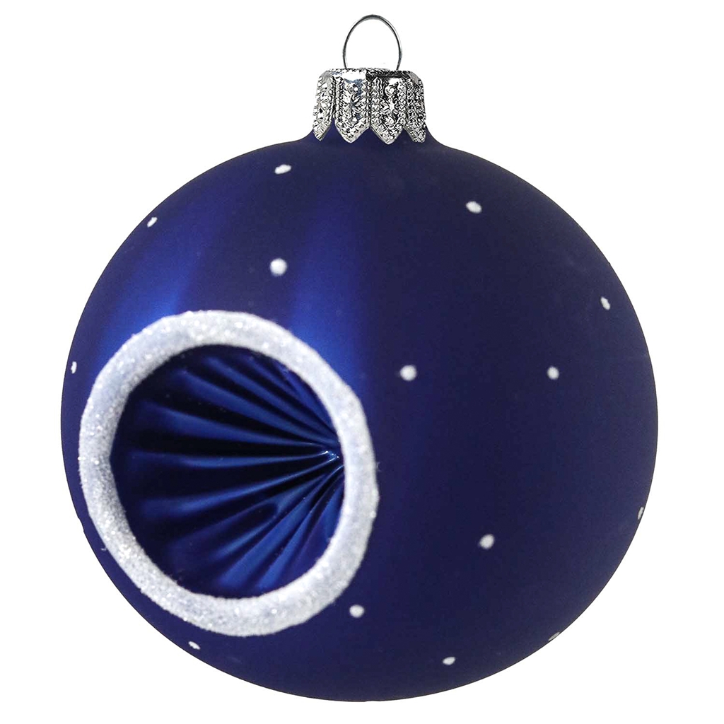 A night-colored flask with a reflector