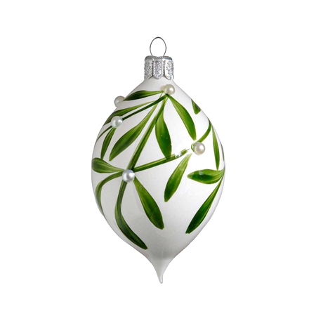 Olive white porcelain mistletoe décor