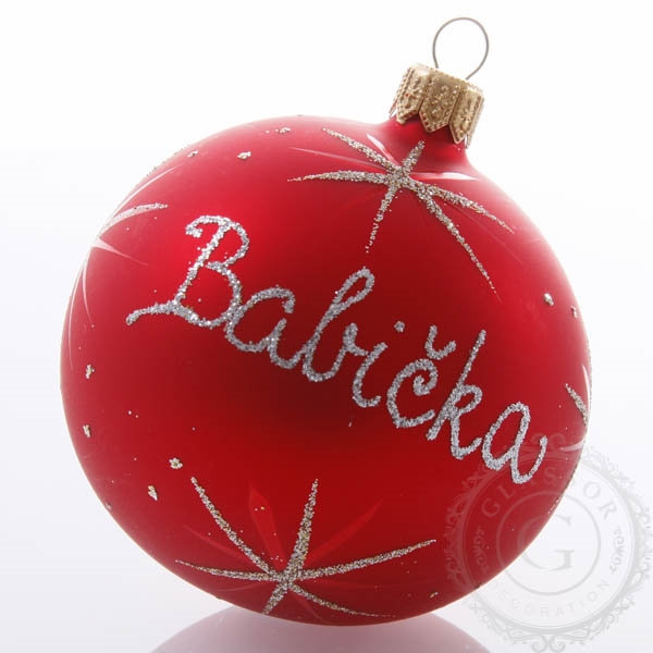 Christmas tree ball with name - red 8 cm