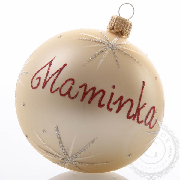 Christmas tree ball with name - gold 8 cm